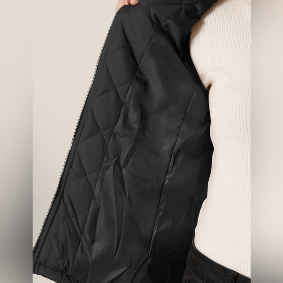 NWT - Allegra K Puffer vest - Stand Collar Lightweight Gilet Quilted Zipper Vest - Picture 4 of 8
